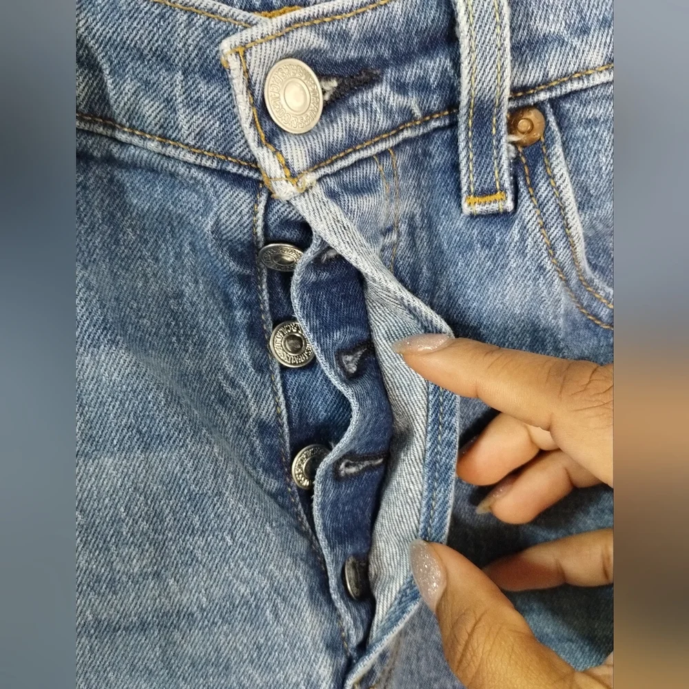 LEVI'S Premium Big E‎ 501 Jeans Blue Denim Regular Straight Womens W28 L26